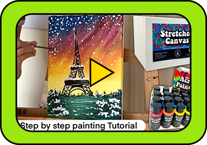 Easy Eiffel Tower Painting Using Acrylic Paint Set