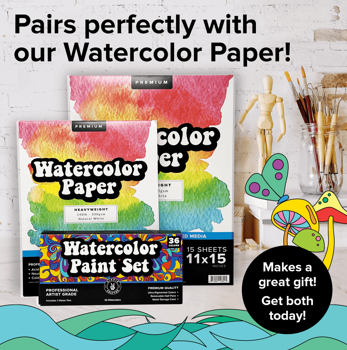 Premium Watercolor Paint Set 36 Colors – Hippie Crafter