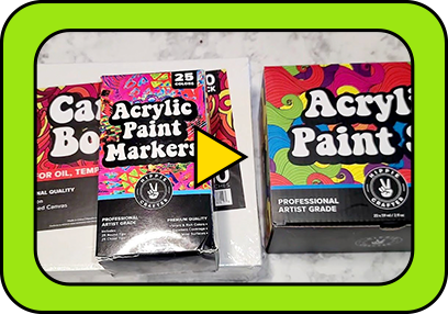 Acrylic Paint Set, Paint Markers & Canvas Board Video Review