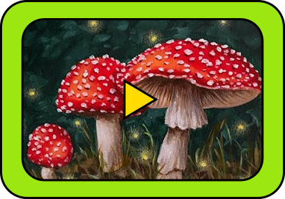 Toadstool Mushroom Painting Lesson Using Acrylic Paint Set