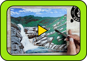 Palomar Mountain Waterfall Using Acrylic Paint Set