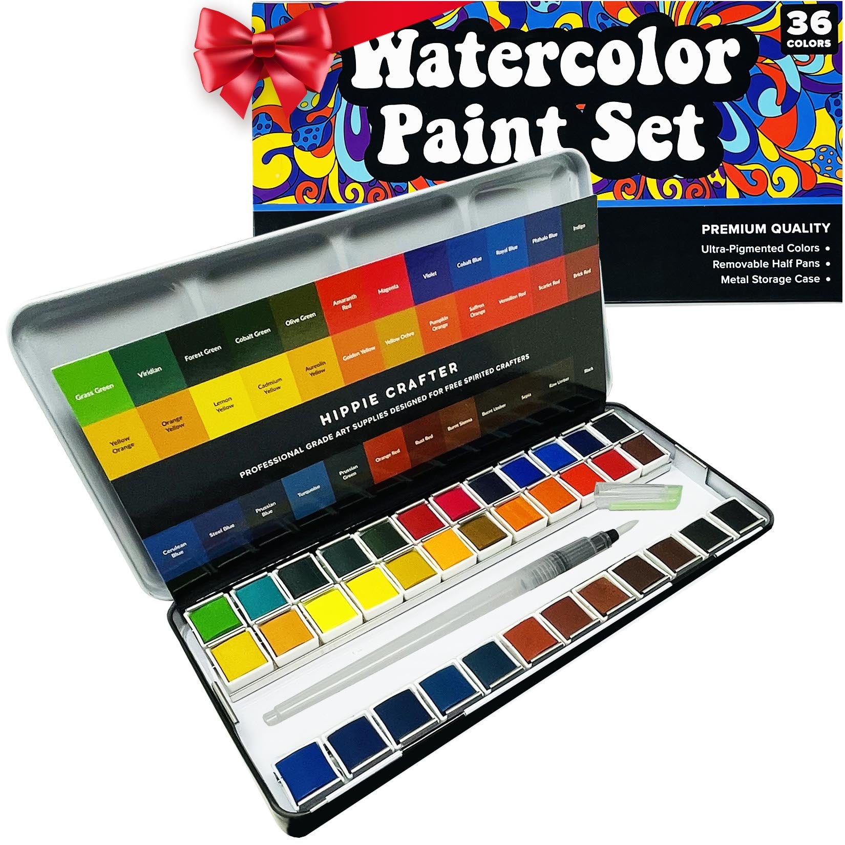 Premium Watercolor Paint Set 36 Colors