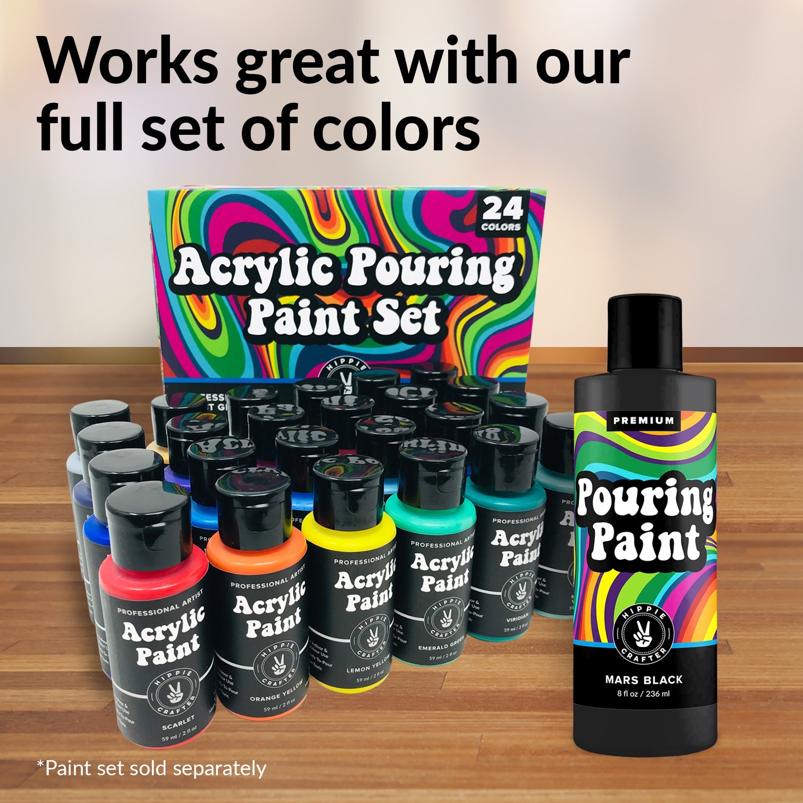 8oz Acrylic Pouring Paint White & Black – Hippie Crafter