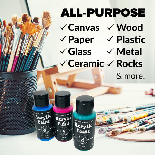 Craftgear Acrylic Paint Art Set 15 Pieces With Paints Brushes Palette Knife  Pad