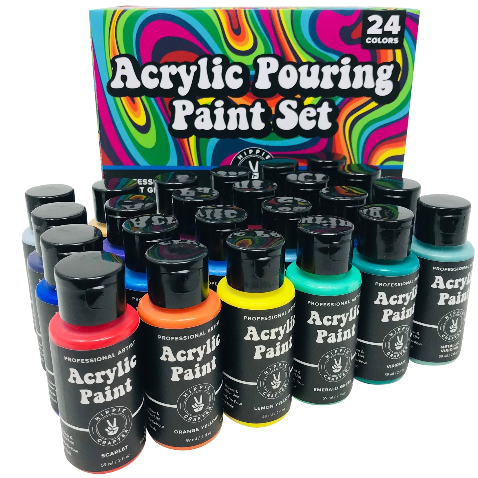 Art & Craft Paint - Acrylic Pouring Paint 24 Color Set