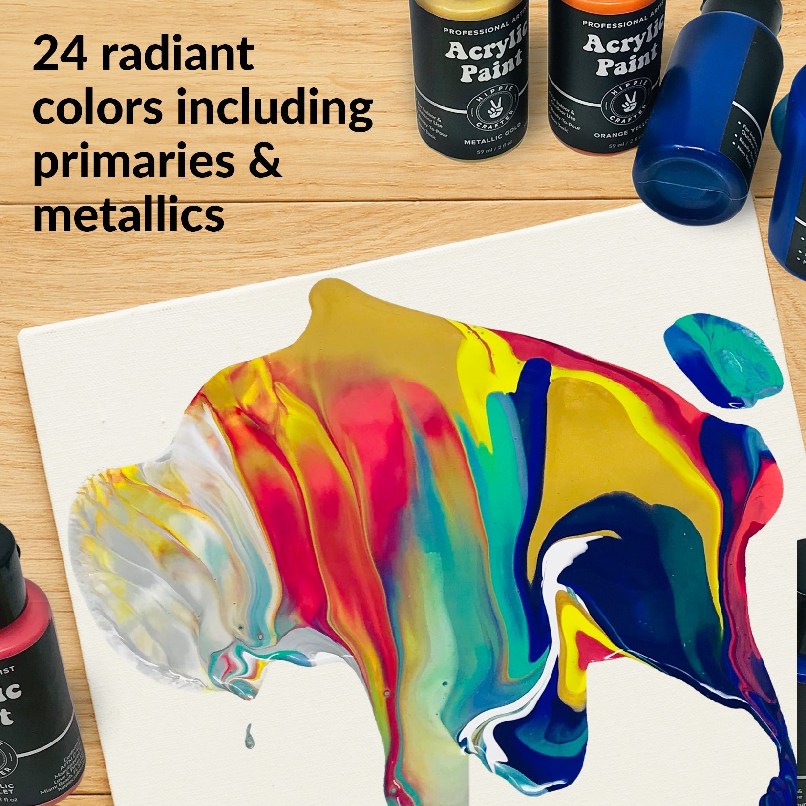 Art & Craft Paint - Acrylic Pouring Paint 24 Color Set