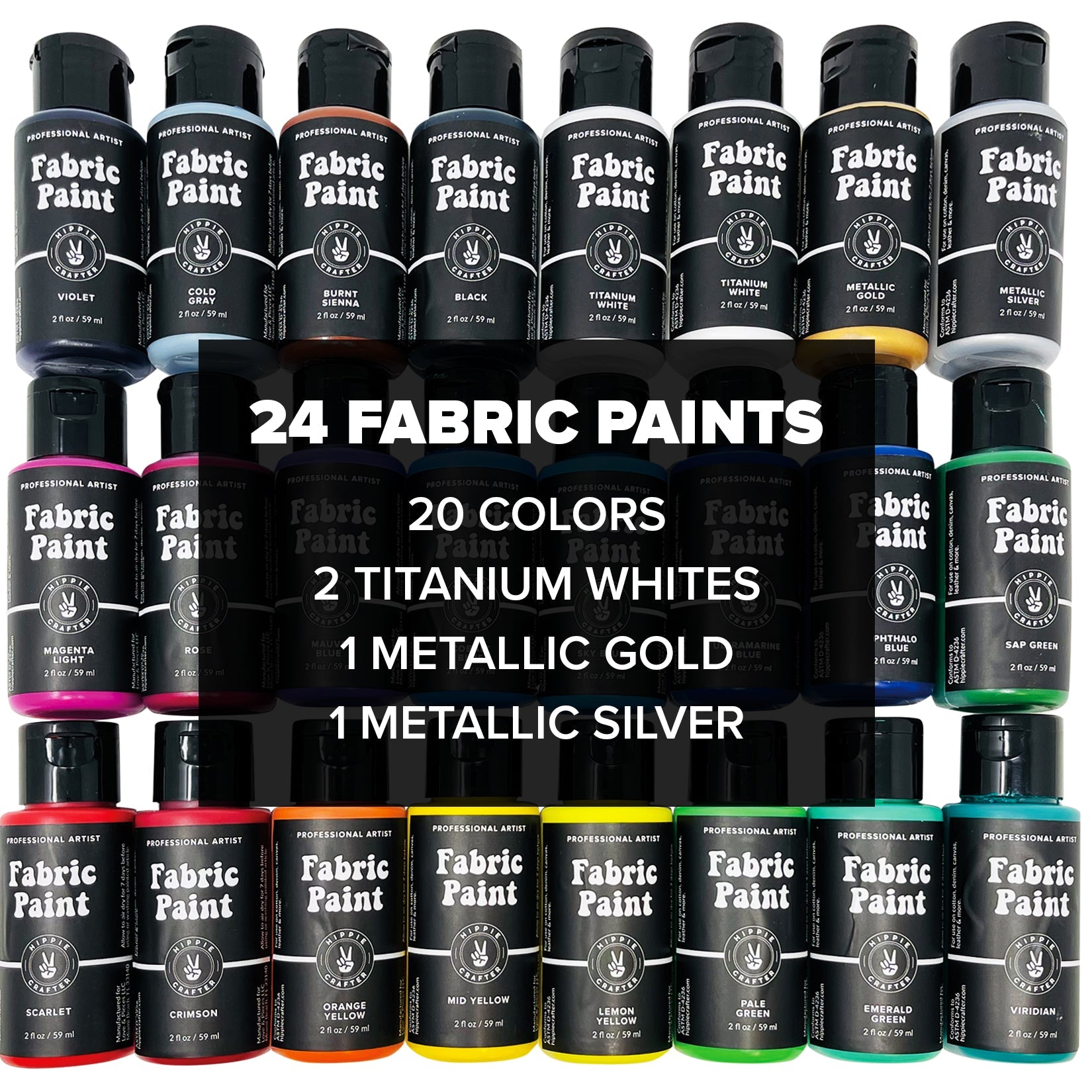 Art & Craft Paint - Fabric Paint Set 24 Colors