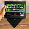 10Pk Black Stretched Canvas