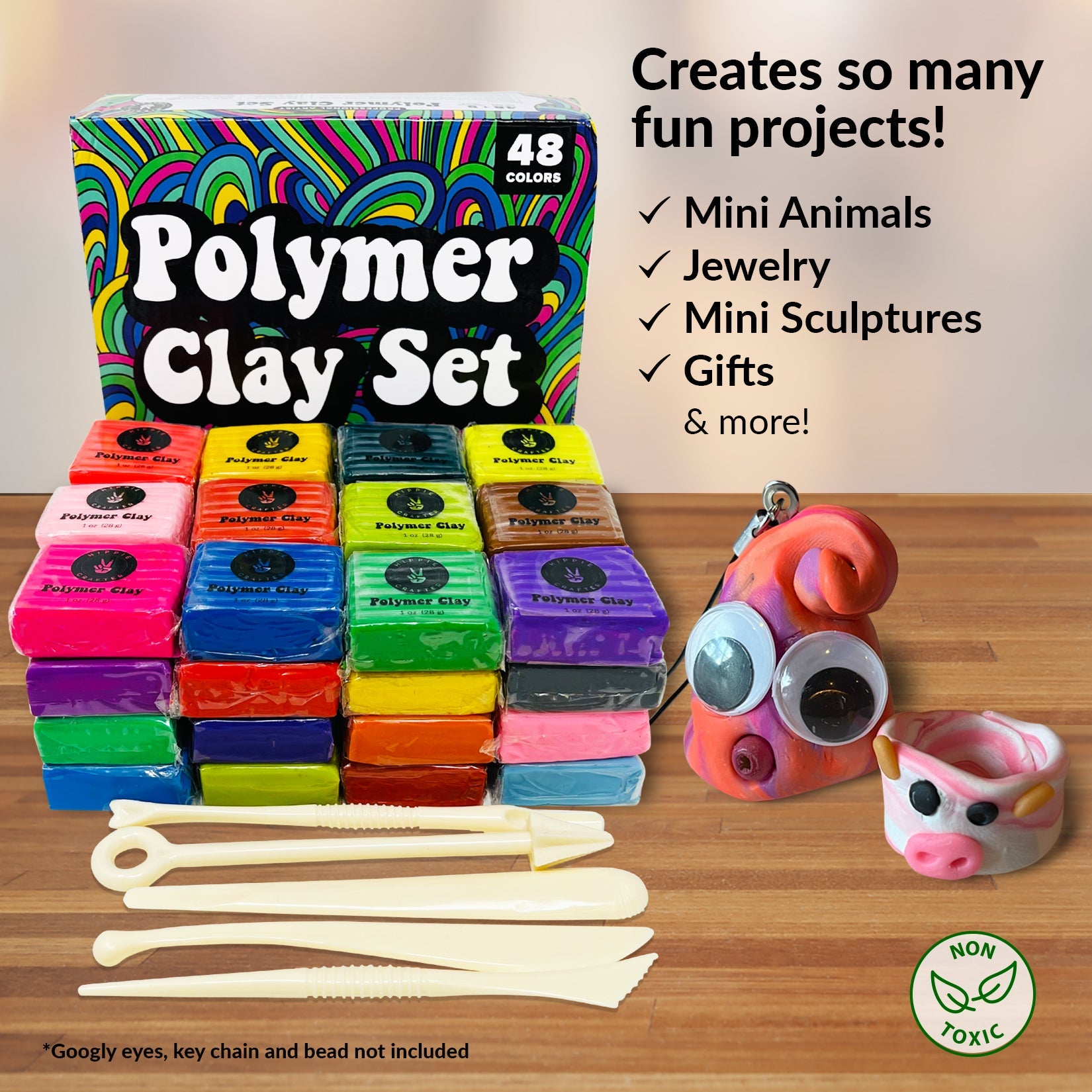 Clay & Modeling Dough - Polymer Clay Set 48 Colors