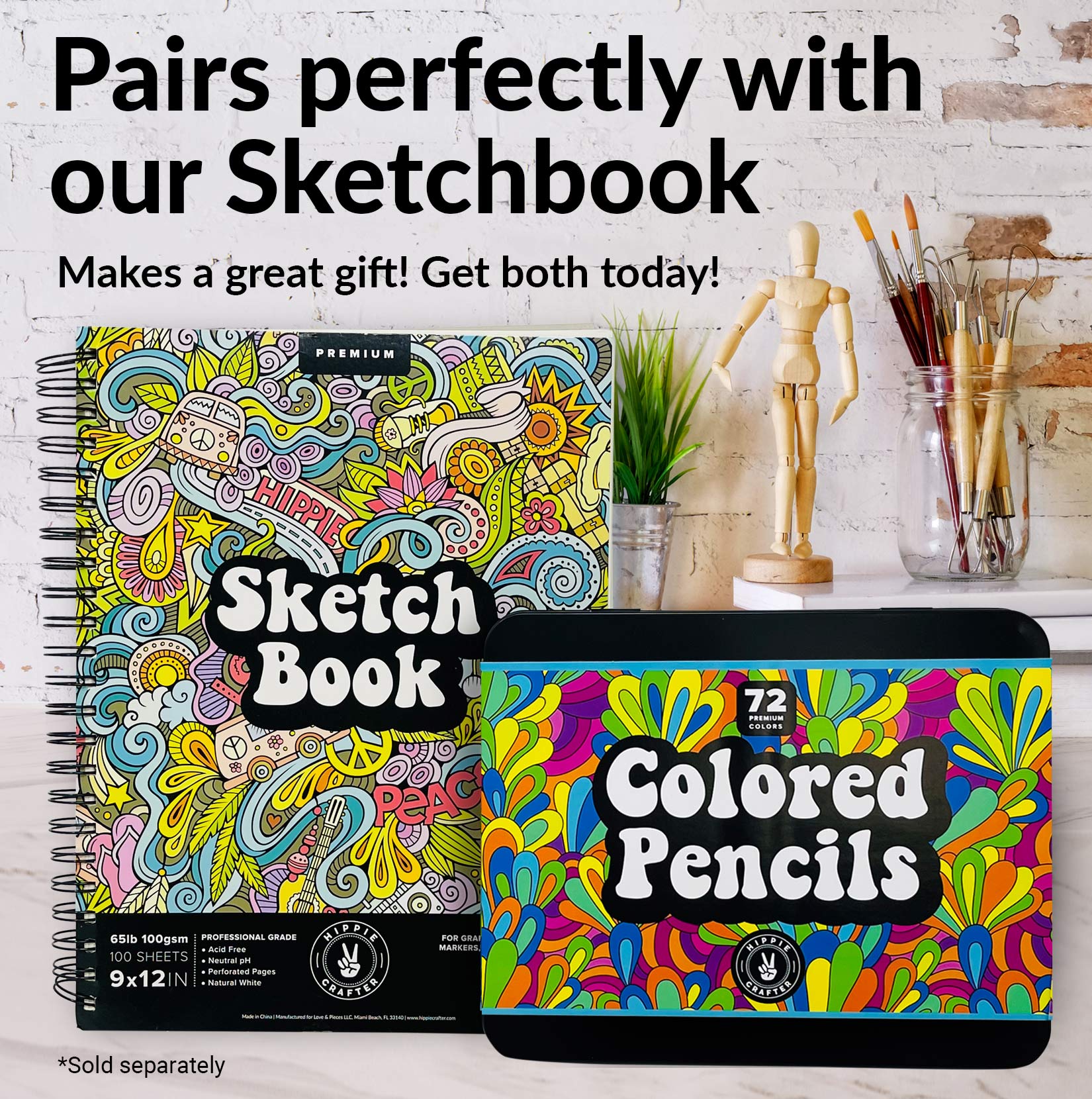 Colored Pencils and Sketch Book