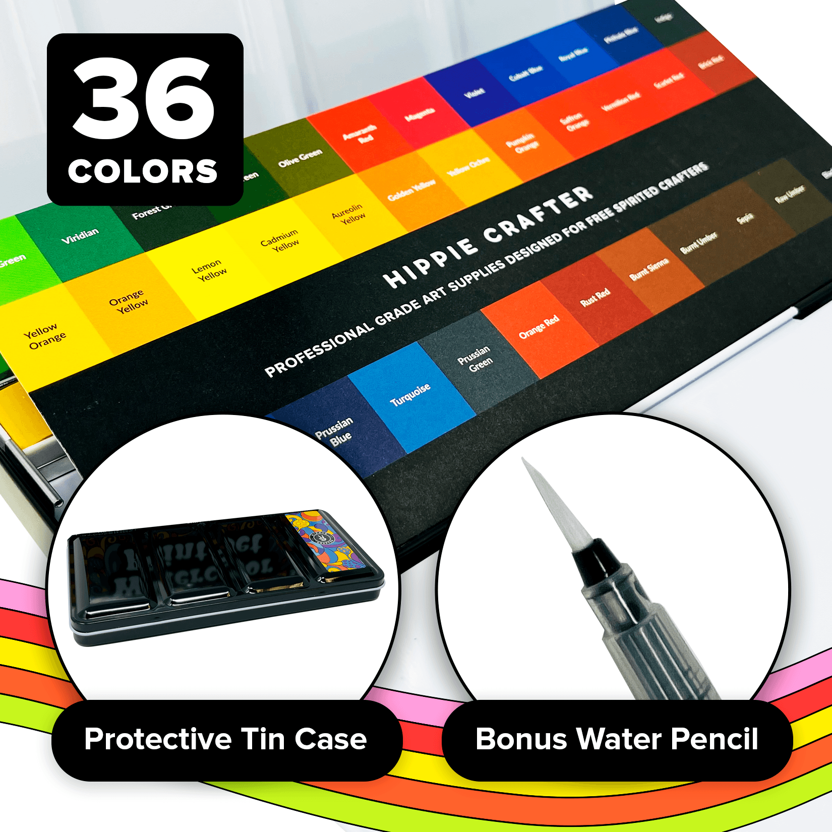 Watercolor Paint Set of 36 Water Colors High Quality for Adults