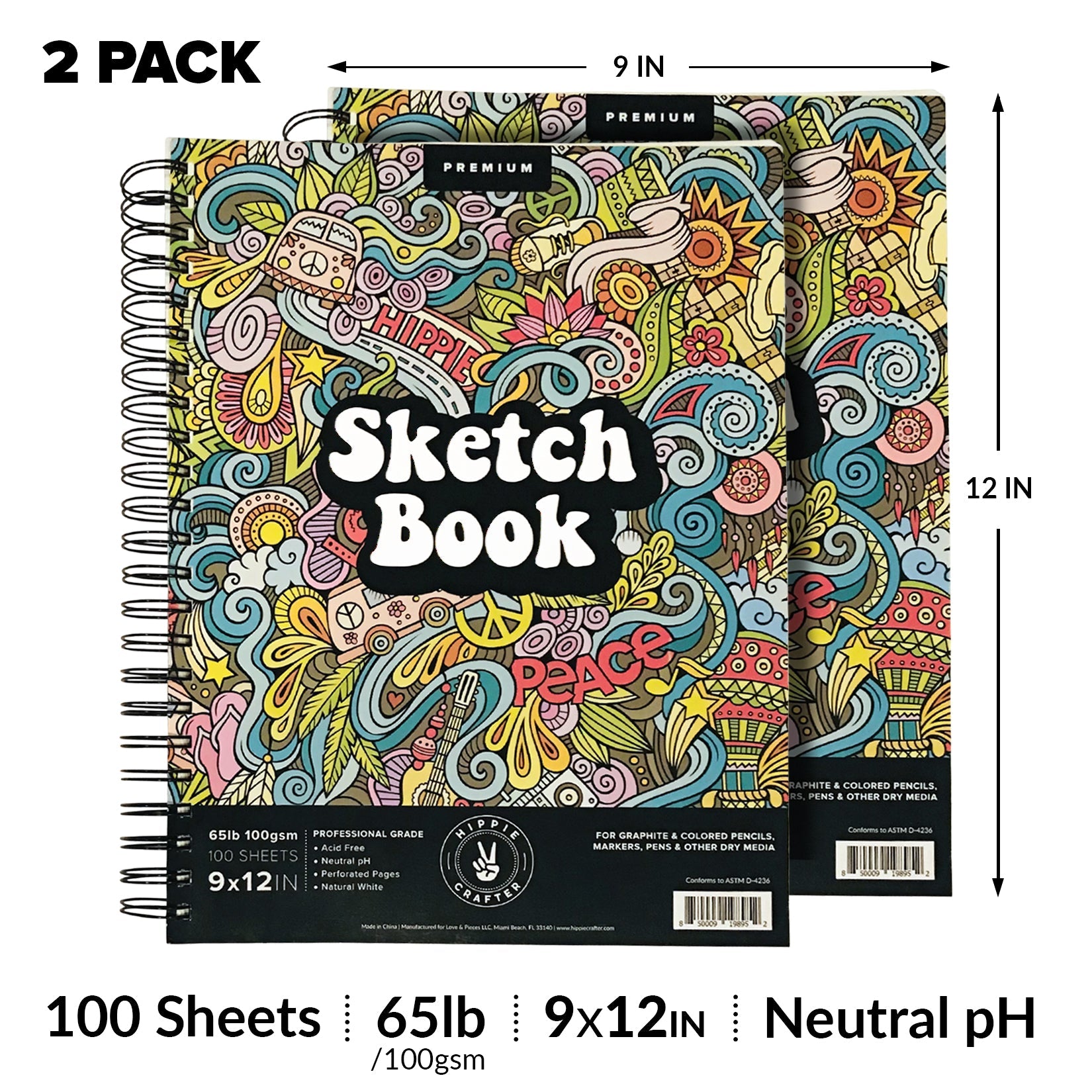 Drawing & Painting Paper - 2 Pack Sketch Books