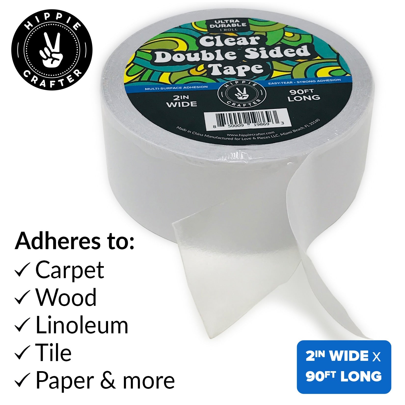 double sided sticky tape roll transparent