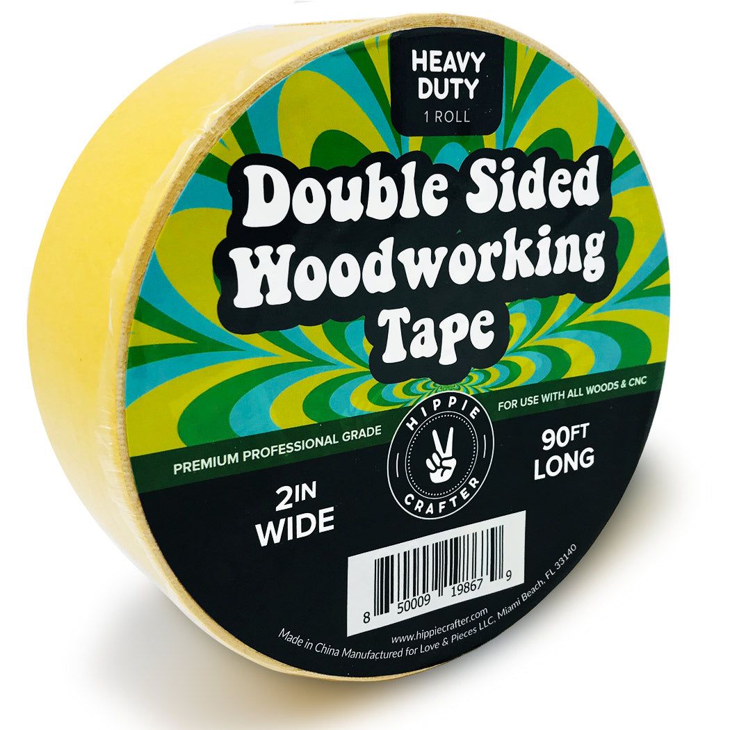 HC-WWTP-3 HIPPIE CRAFTER 3 Pk Double Stick Tape Double Sided Woodworking  Tape 1 inch Wide Wood Tape for Woodworkers CNC Machines Routing