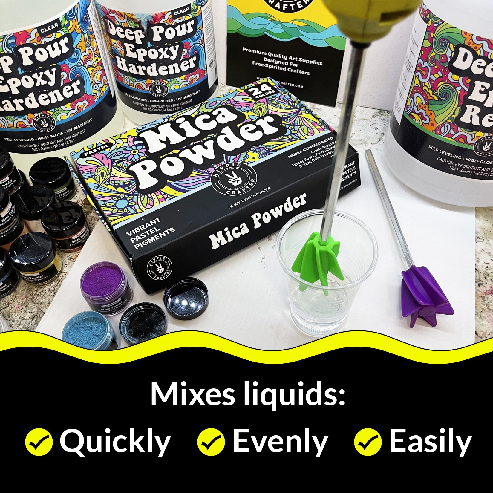 US 4Pcs Resin Mixer Paddles Standard Hex Shank Epoxy Mixer Drill Paint  Supplies