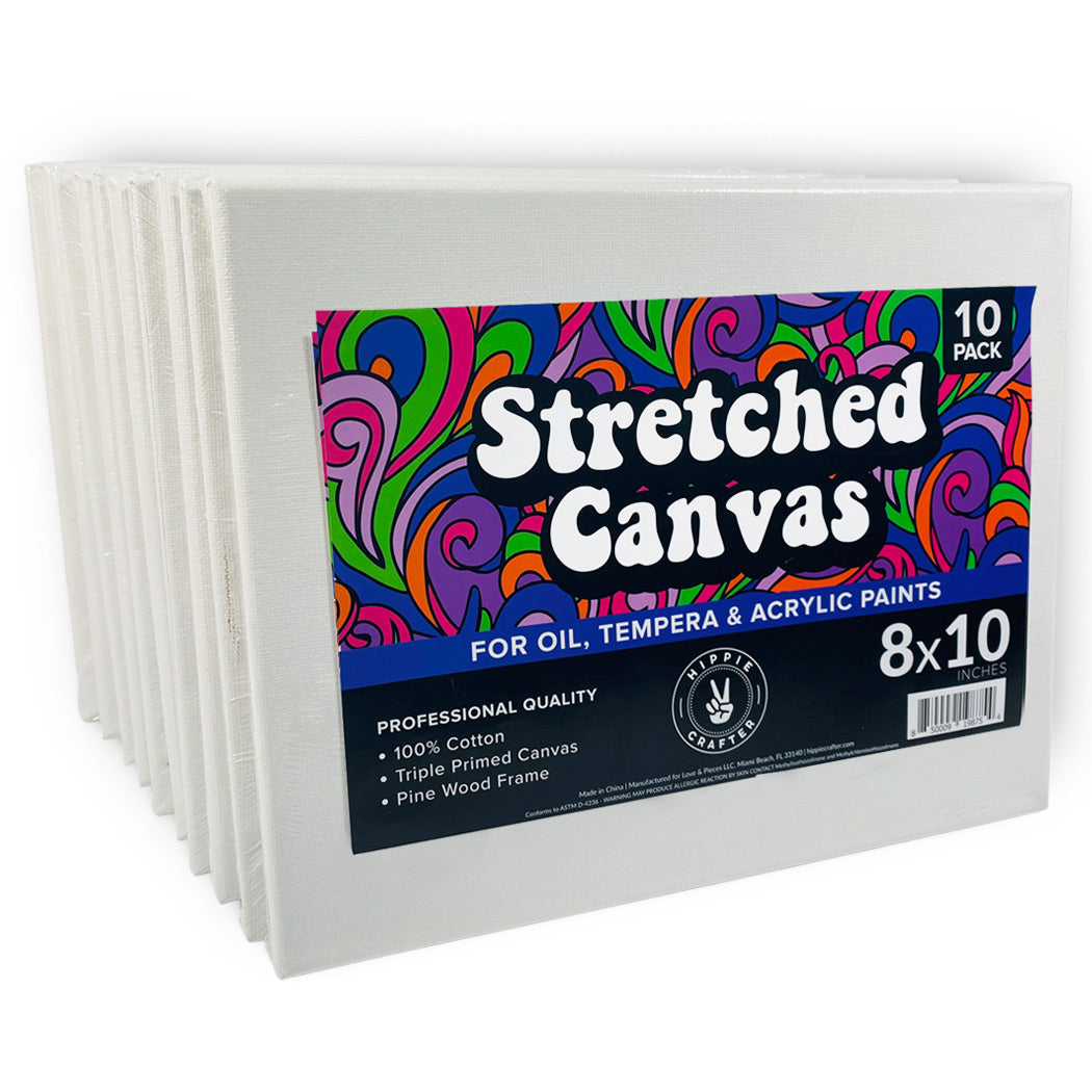 10Pk Stretched Canvas for Painting – Hippie Crafter
