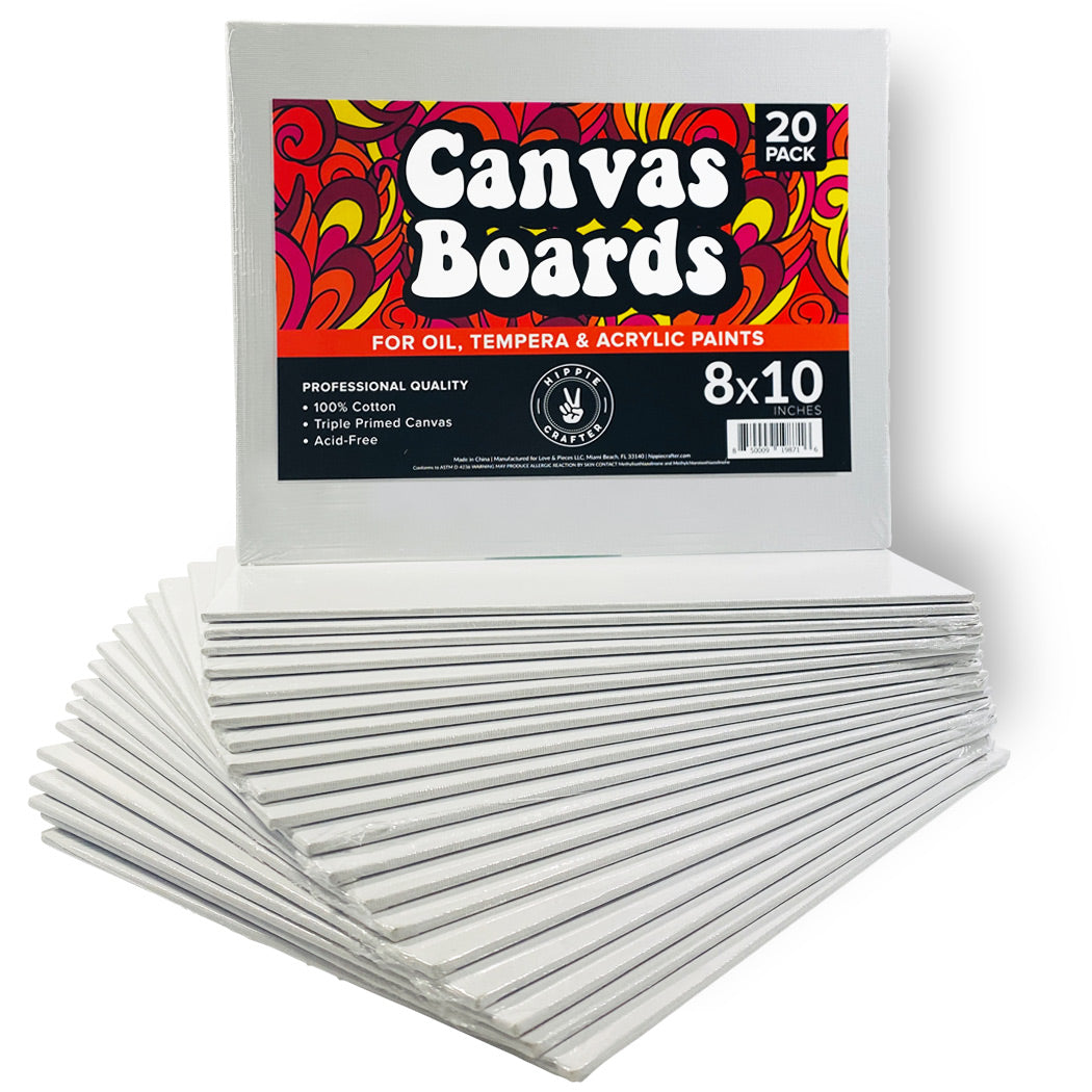 US Art Supply 24-Pack of 8 x 10, Professional Artist Quality Acid Free Canvas