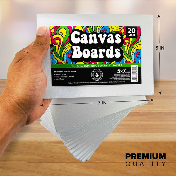 Painting Canvas Pack,Stretched Canvas Boards for Painting , 5x7