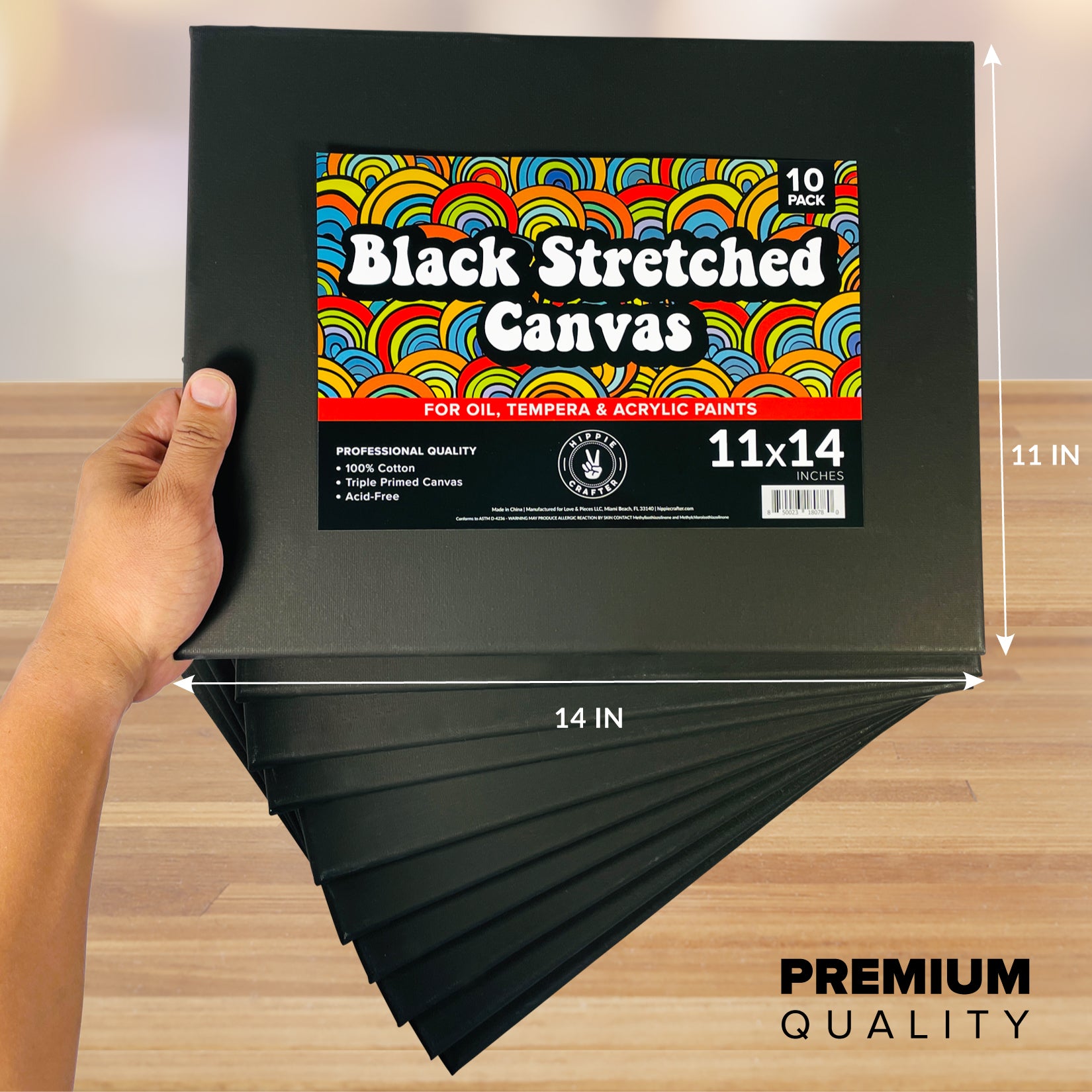 20 Pk Black Canvas Boards – Hippie Crafter