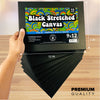 10Pk Black Stretched Canvas