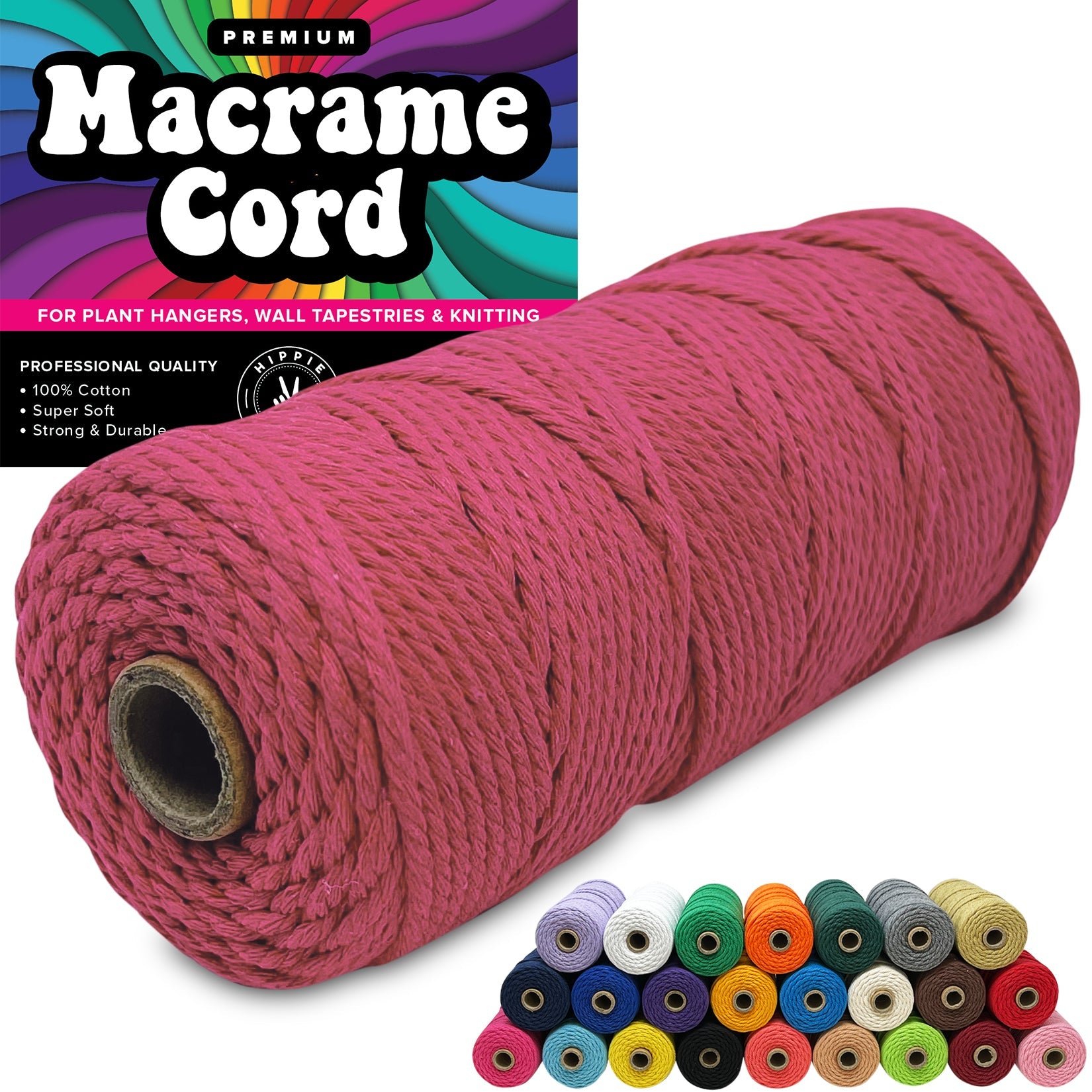 best size macrame cord for plant hanger 100% Cotton Macrame 3mm Cord – Hippie Crafter